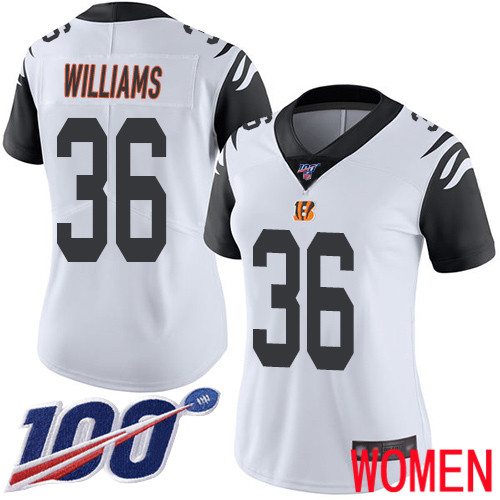Cincinnati Bengals Limited White Women Shawn Williams Jersey NFL Footballl #36 100th Season Rush Vapor Untouchable